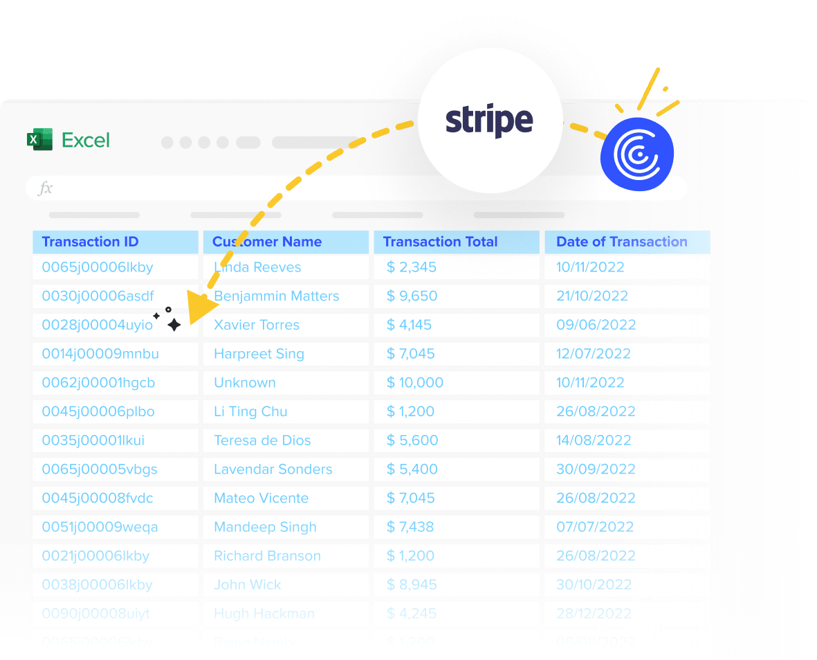 Stripe to Excel