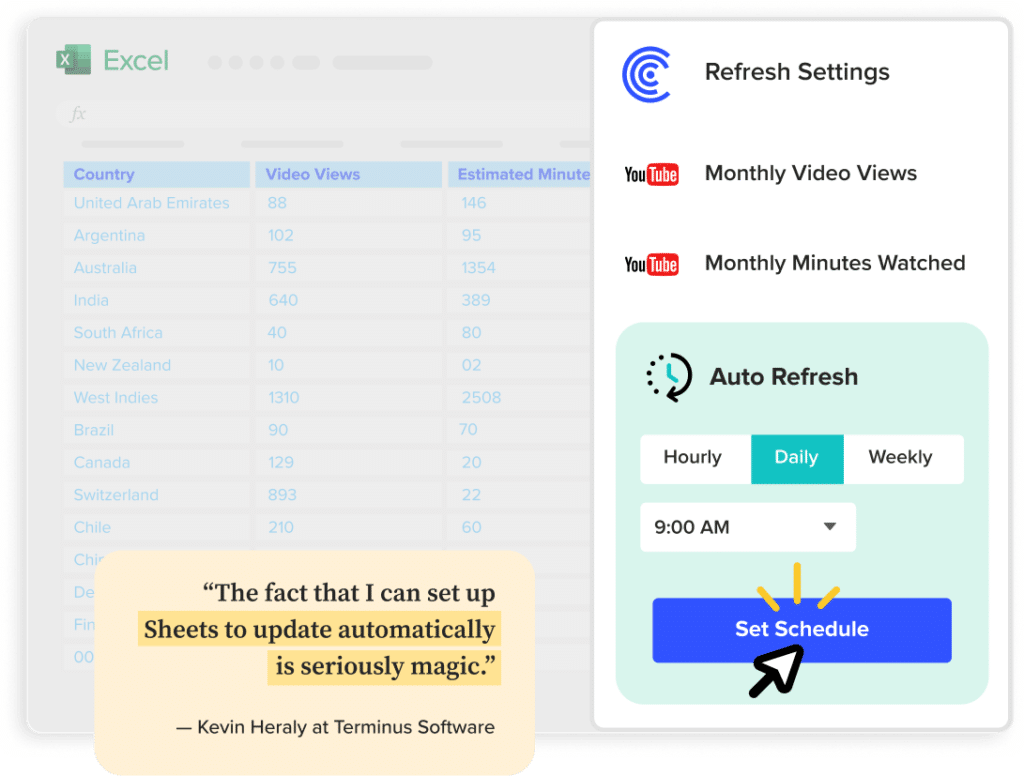 Refresh YouTube Data in Excel