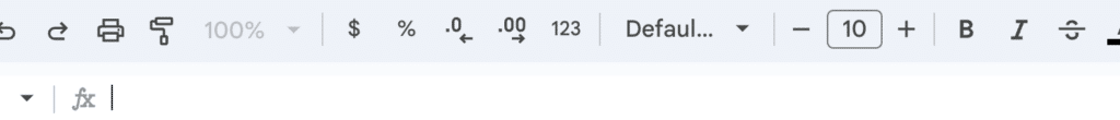 The Formula Bar is situated directly under the Toolbar and displays the content of the currently selected cell.