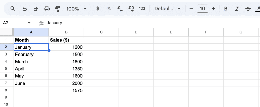 Select the cell you want to highlight.