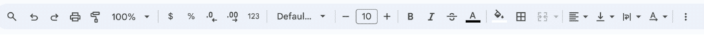 The toolbar also gives you access to essential formatting options like bold, italic, text color, fill color, and alignment. 