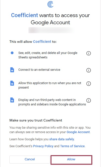 grant access to your account