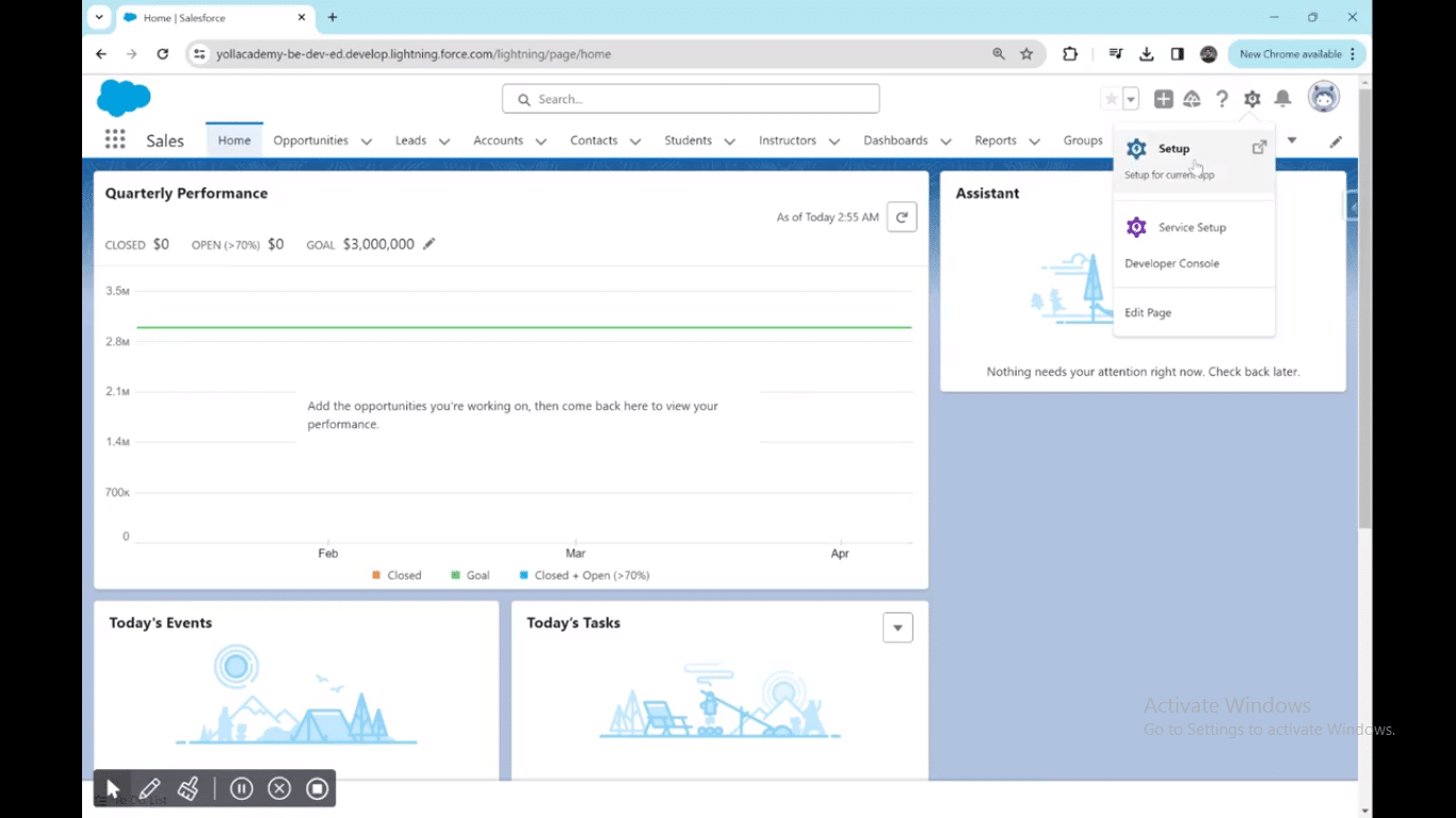 Screenshot showing Salesforce version compatibility check for mass transfer feature