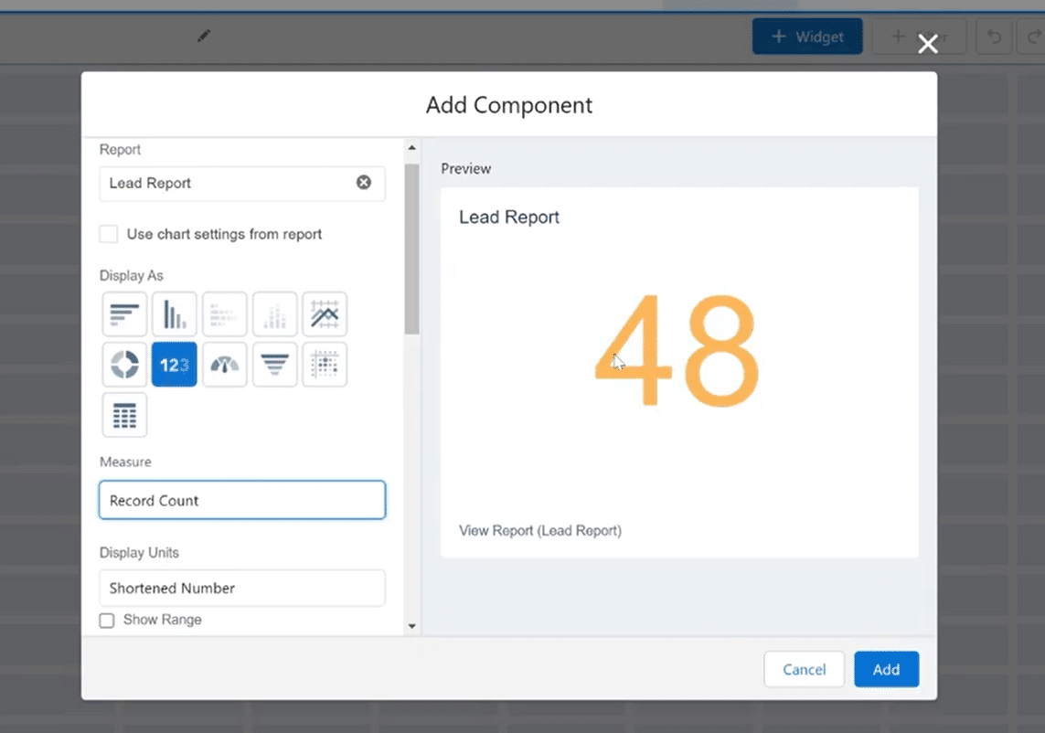 Saving and previewing the customized Salesforce dashboard