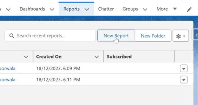 Defining report record sets in Salesforce