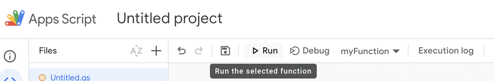 clicking the play button to run the script