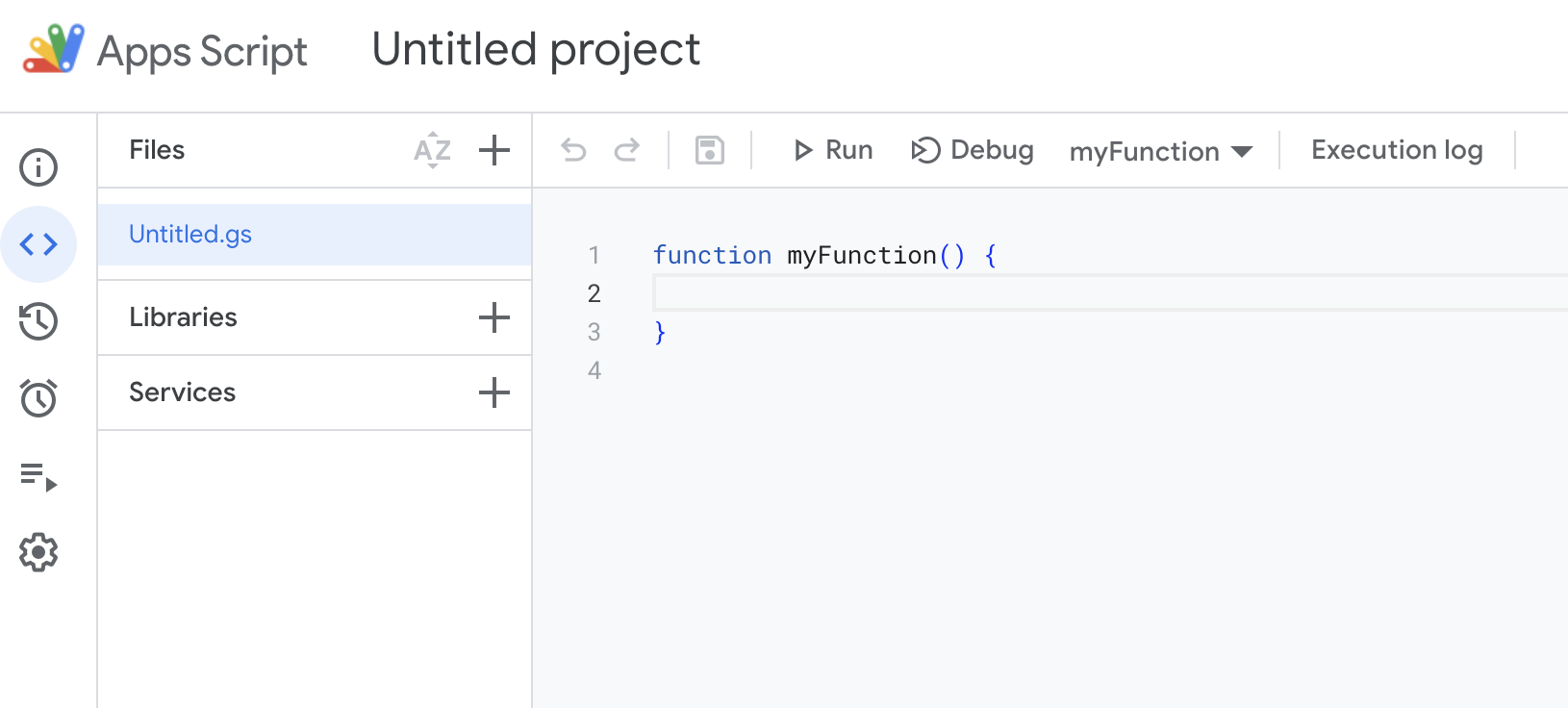 opening the Apps Script editor