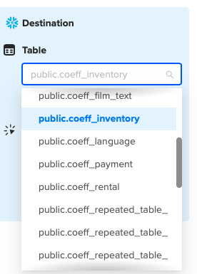 Choosing the appropriate Snowflake table in Coefficient
