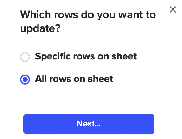Selecting all rows for Snowflake update in Coefficient