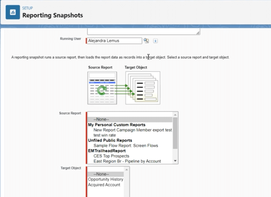 Mapping fields between source report and target object in Salesforce