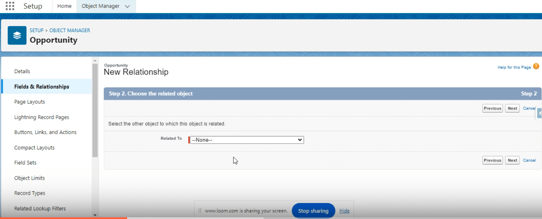 Naming the new field as Account 2 and setting visibility across page layouts