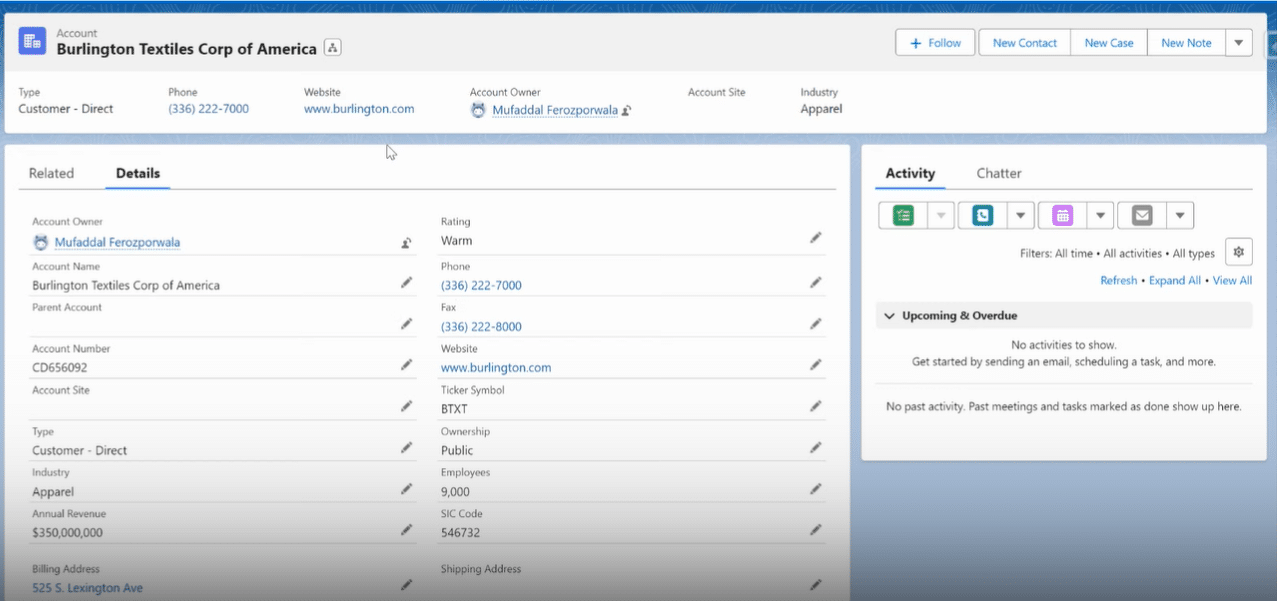 Navigating to the Opportunities section within Salesforce to prepare for data export.