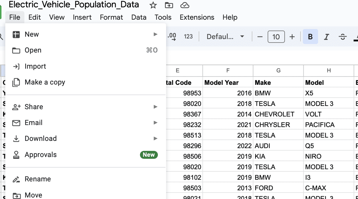 Utilize the import, export features to build out a sheet with the data you require.