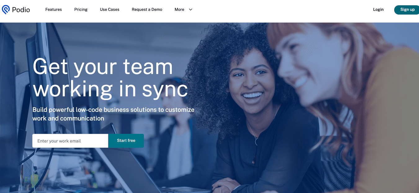 Podio by Citrix highlighting the platform’s flexibility in creating custom applications and workflows for project management.