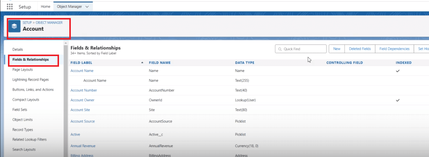Choosing Roll-Up Summary as the new field type in Salesforce