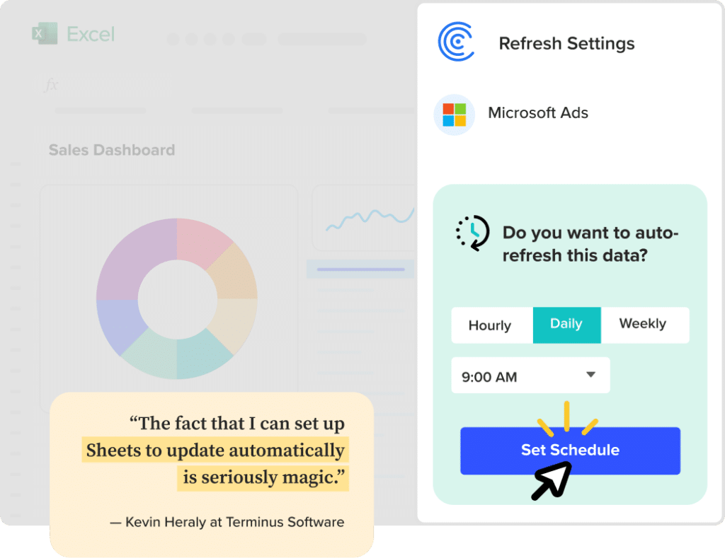 Schedule Data Updates Microsoft Ads to Excel