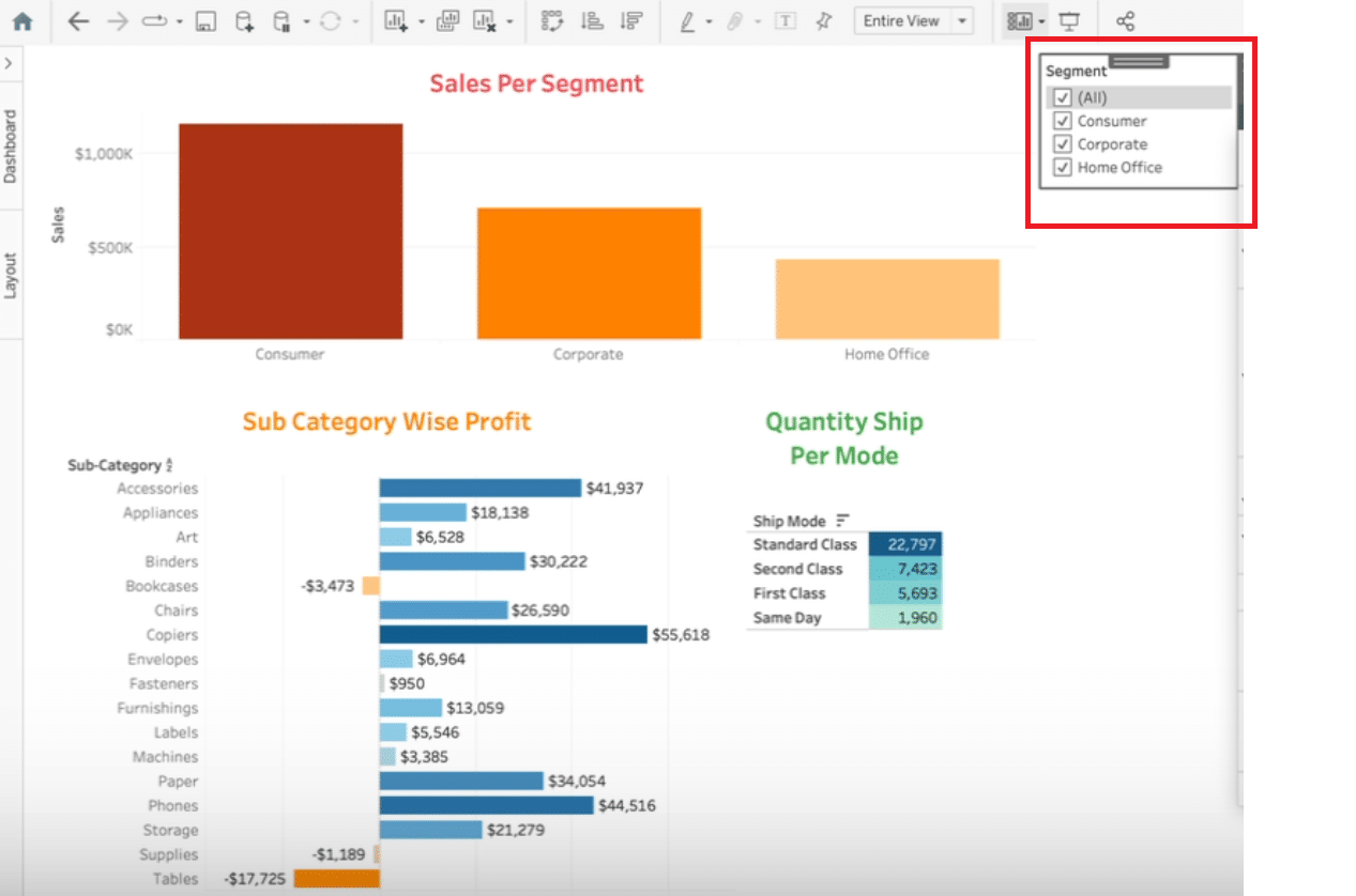 Adjusting the title and display format of a newly created slicer in Tableau, opting for a multiple value list for demonstration.