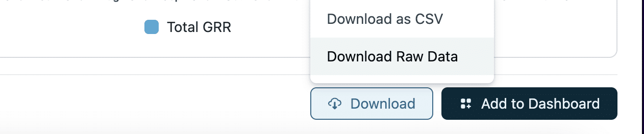 Downloading a CSV file of the report from Chargebee