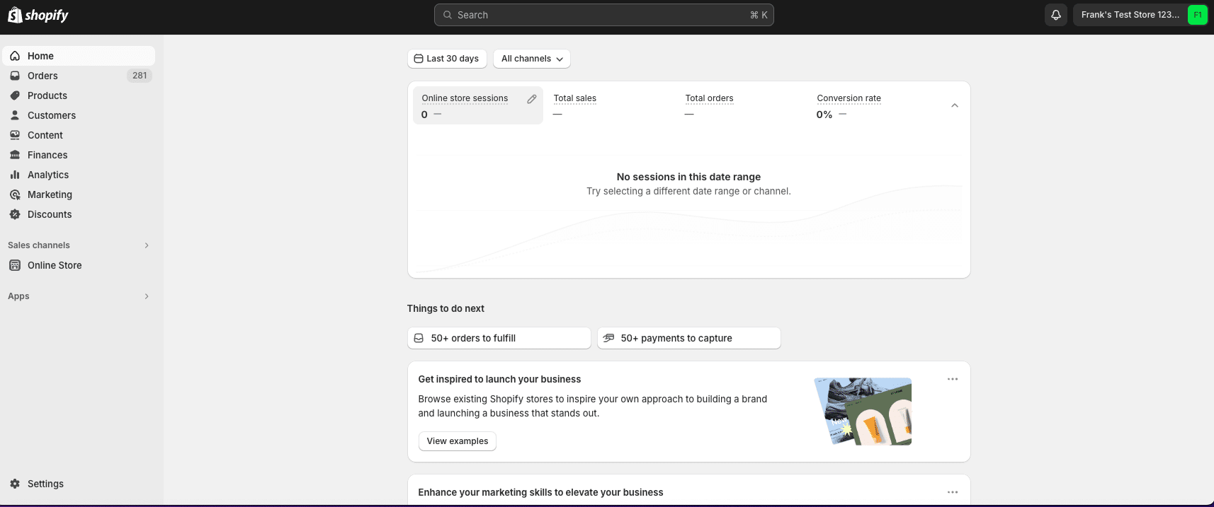 Logging into the Shopify admin panel to access reports