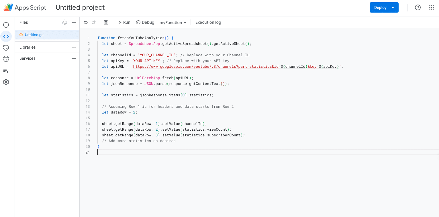 Replacing existing code with a template script