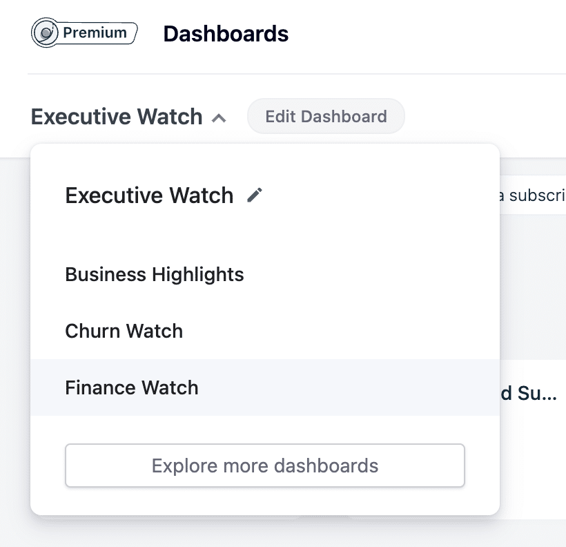 Selecting specific reports or data sets in Chargebee for export