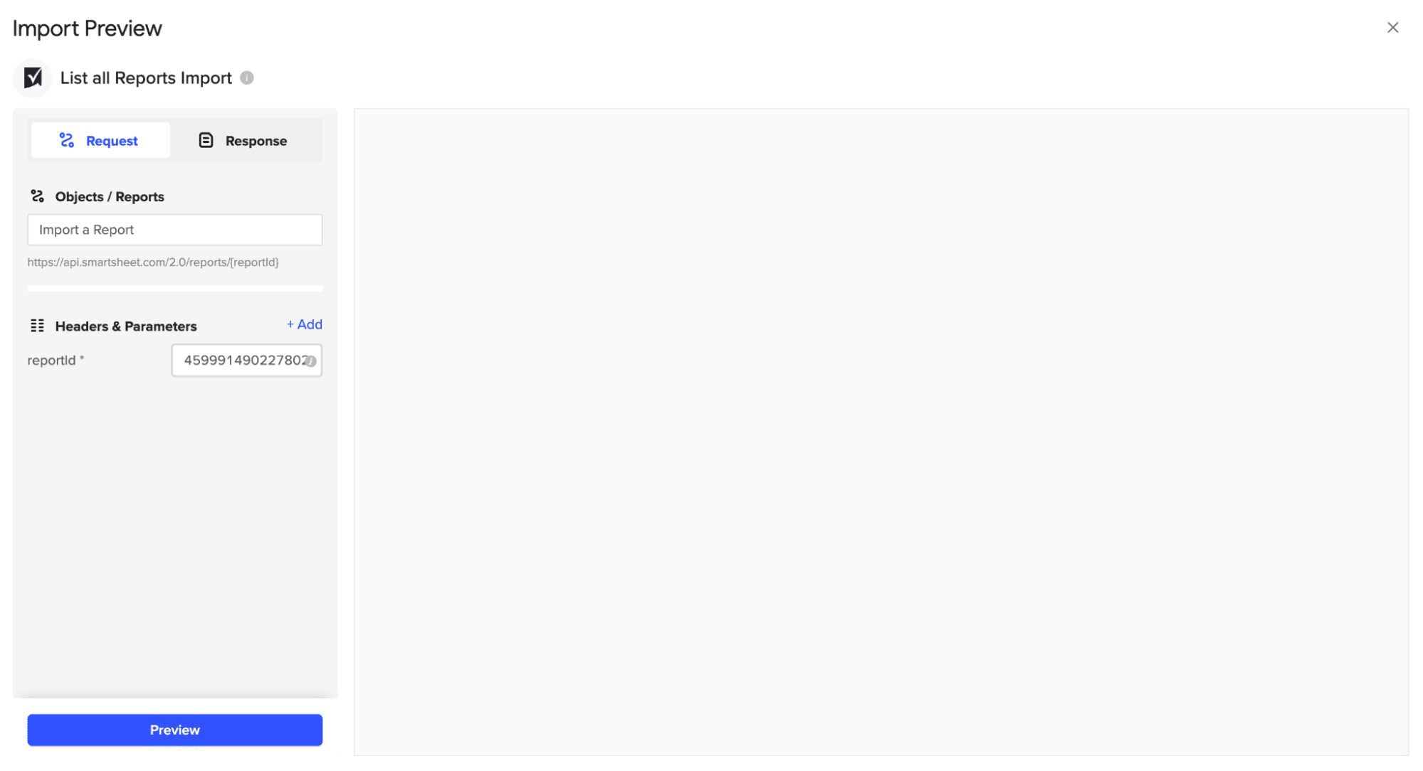 Paste the copied Report ID into the required field in Coefficient