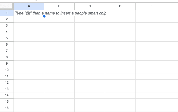 A new spreadsheet open on a desktop.