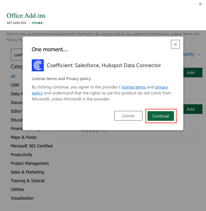 a screenshot of the office add - ins page