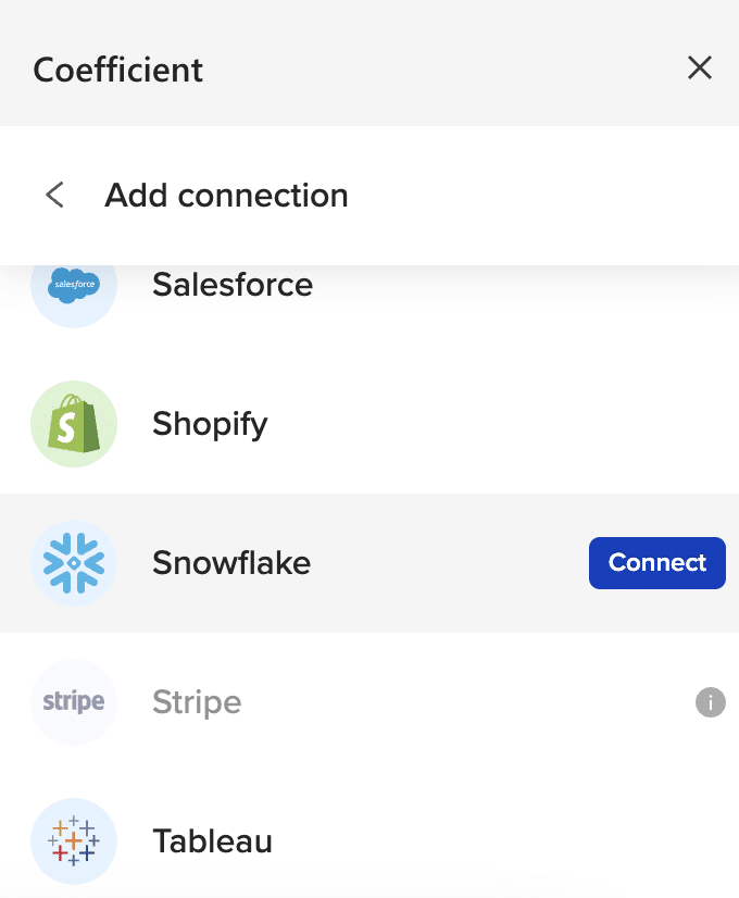 connect snowflake to excel