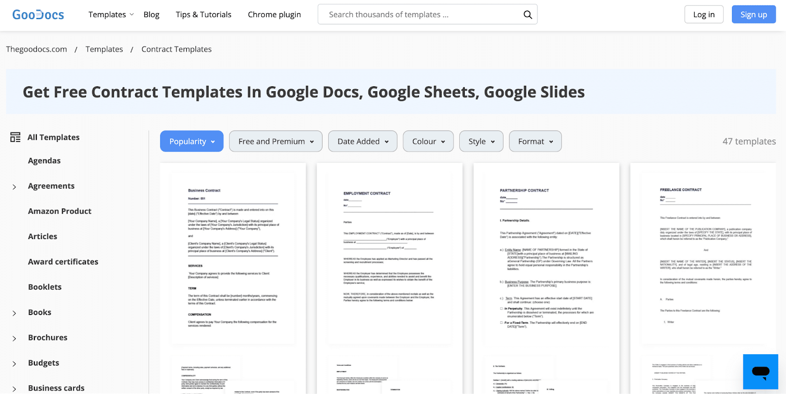 goodocs contract templates for google docs