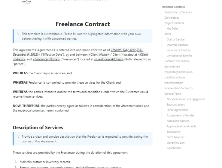 freelance contract template