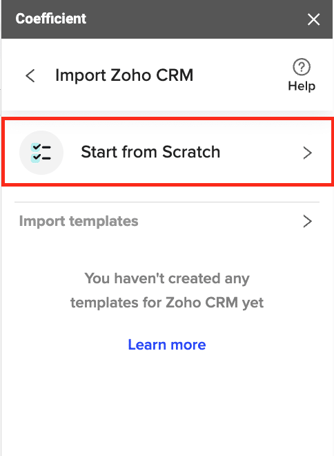 import zoho crm data into google sheets from scratch