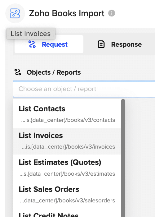 import zoho books invoices into google sheets with coefficient