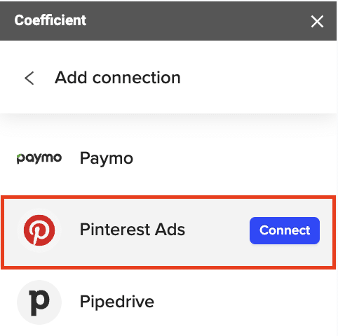 connect pinterest ads to google sheets