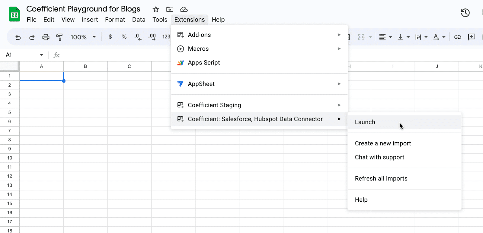launch coefficient to connect pinterest ads data to google sheets