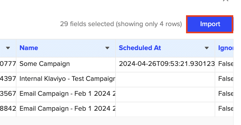 import klaviyo data into google sheets