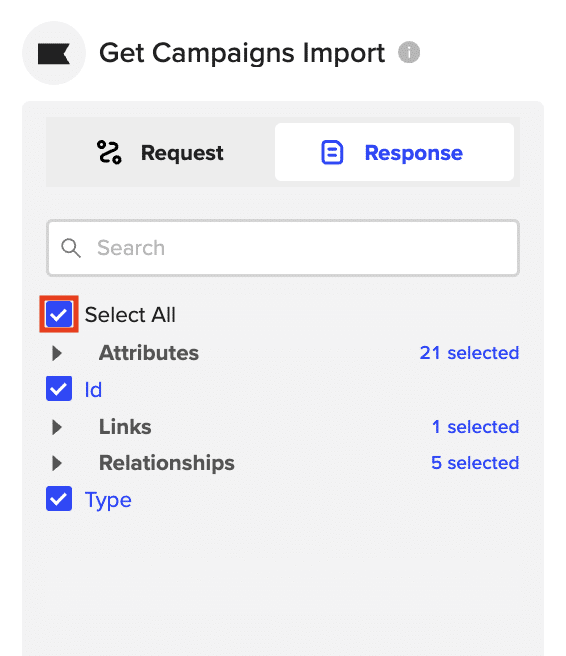 select klaviyo data to pull into google sheets