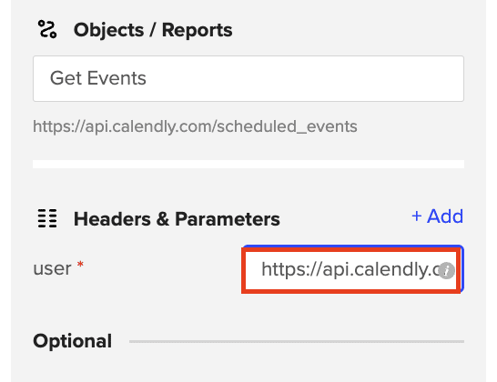 paste calendly url for excel data pull