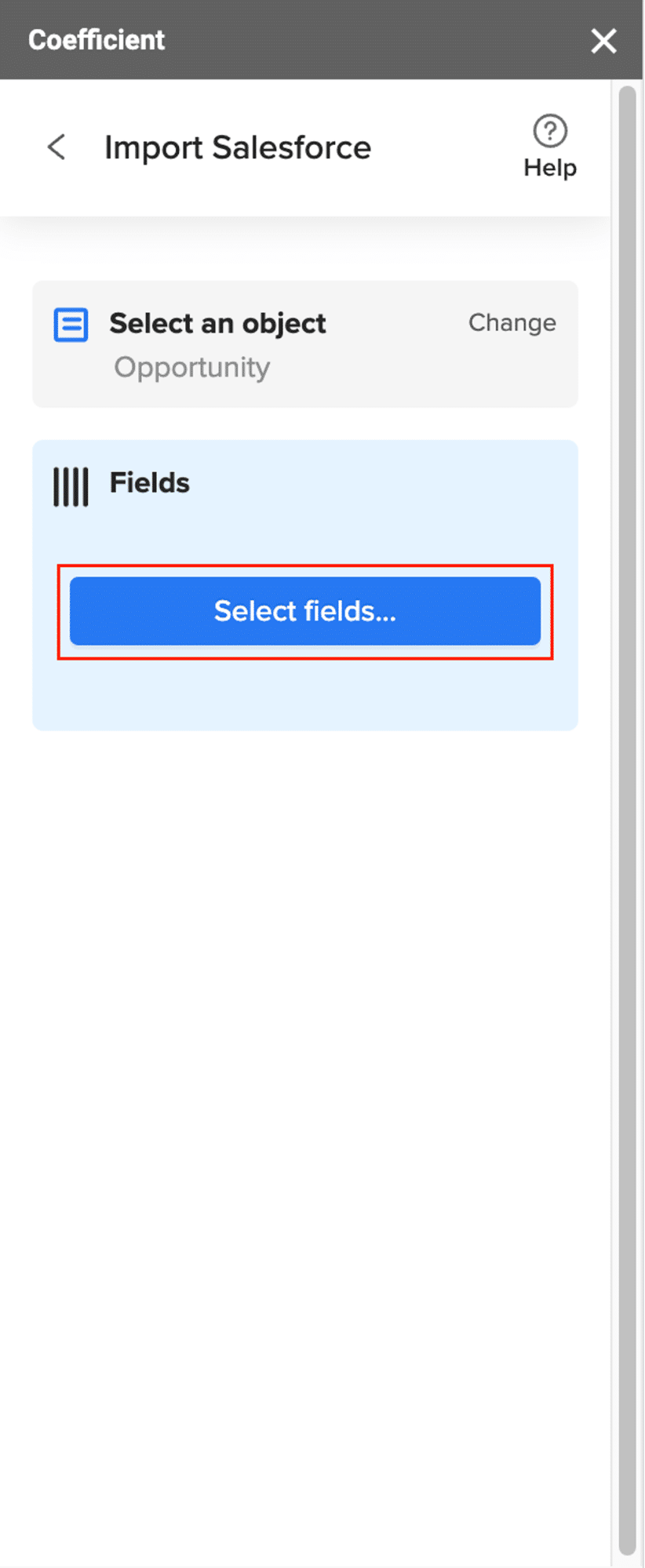 select fields from salesforce to pull into google sheets
