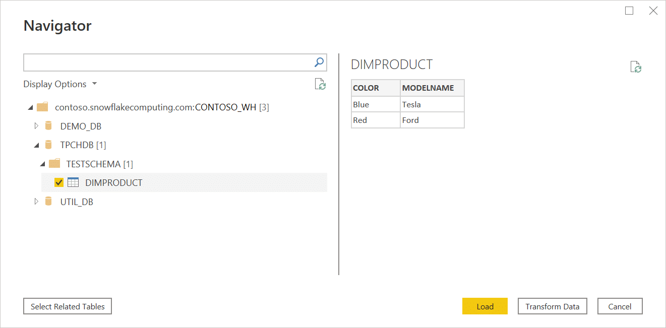 refine snowflake data in power query editor