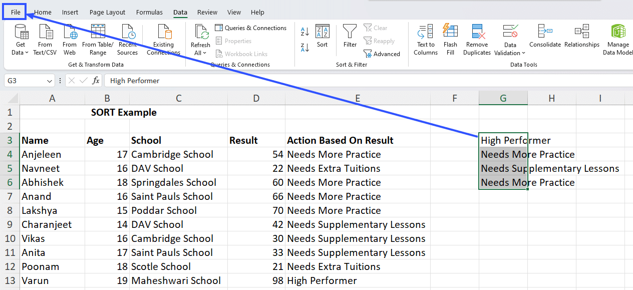 select cells that contain unique values