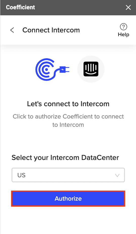 Authorizing Coefficient with the Intercom data center.