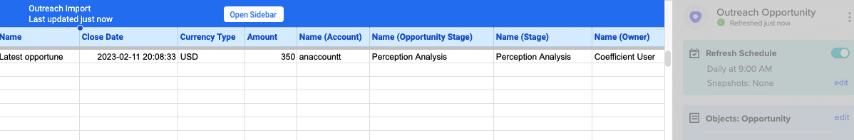Clicking “Import” on the top right of your screen to fetch the data.