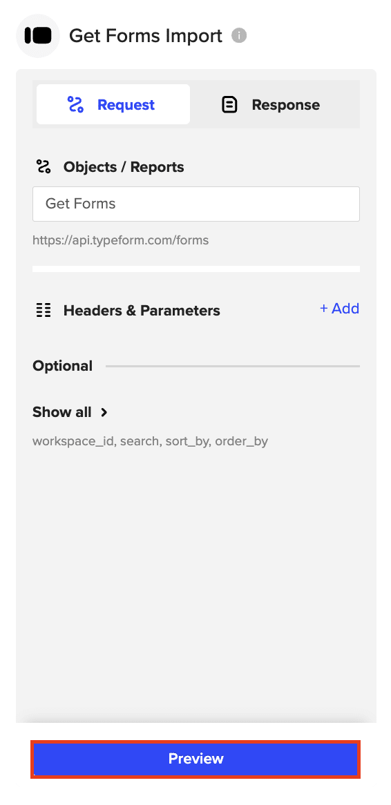 Logging in to your Typeform account and granting Coefficient access to your data.