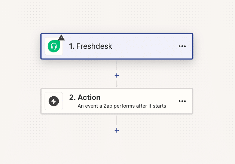 Selecting Freshdesk as the trigger app in Zapier.