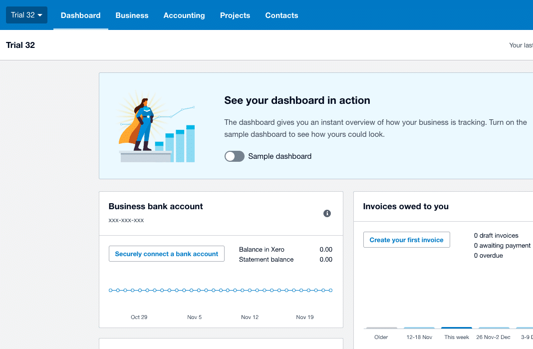 importing manually from xero homescreen