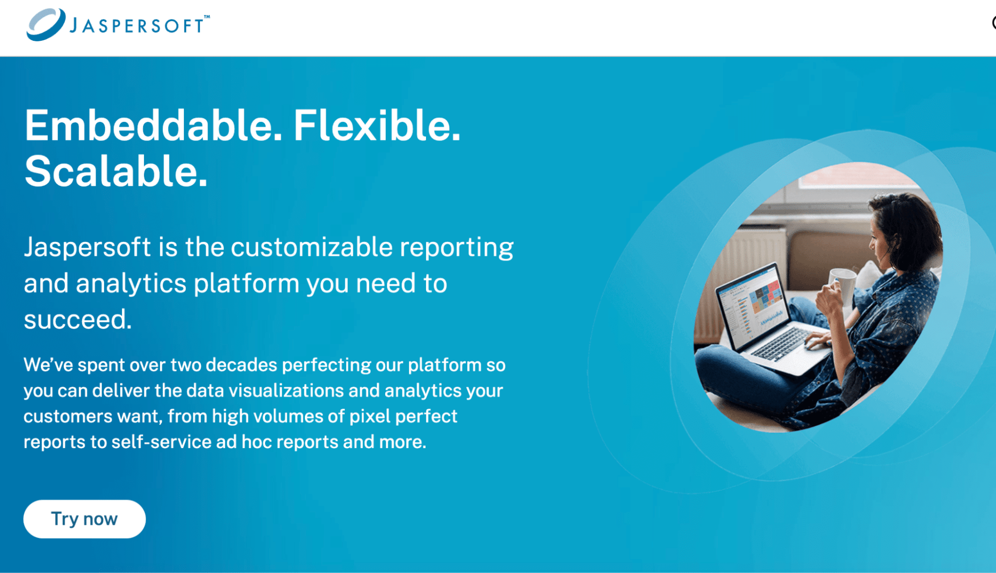 Jaspersoft homepage screenshot