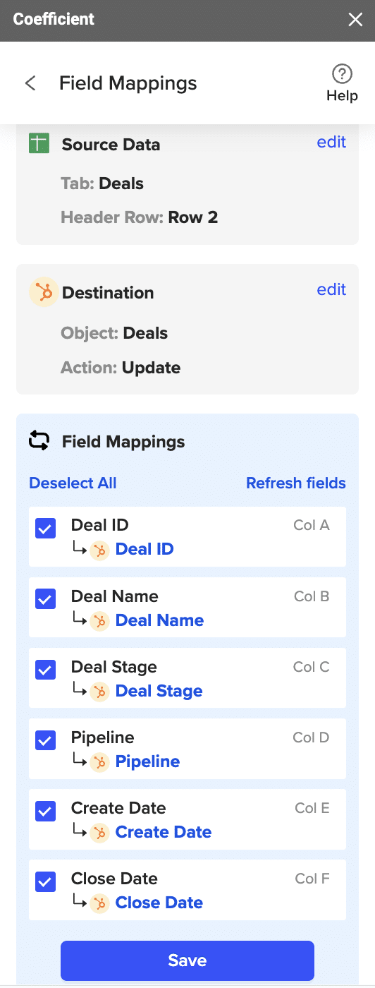 mapping fields