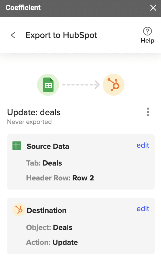 Review your settings and click "Export".
