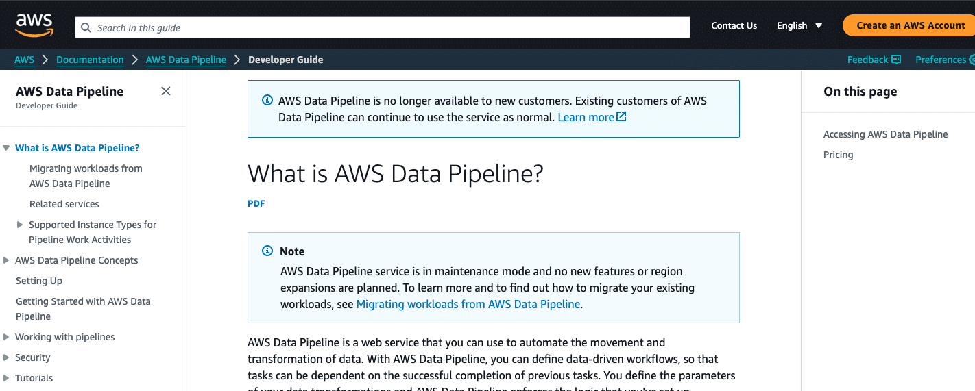 AWS Data Pipeline interface showing options for data transfer from Redshift to MySQL.
